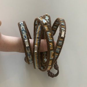 Chan Luu Beaded Leather Wrap Bracelet